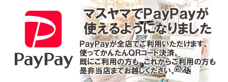 PayPayがマスヤマで使えるようになりました